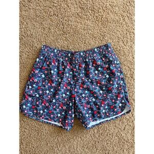 Columbia Navy Blue Allover Floral Flower Activewear School Shorts Girls XL 18-20